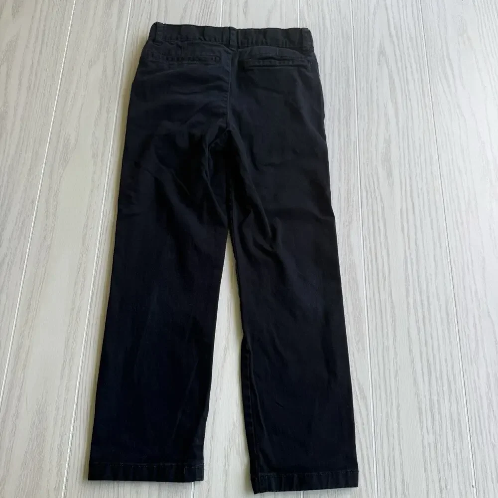 The Children's Place Boys 7 Black Uniform Straight Chino Pants Slim